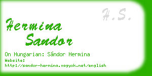 hermina sandor business card