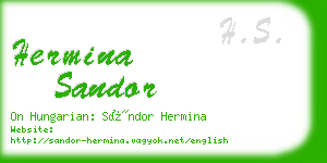 hermina sandor business card